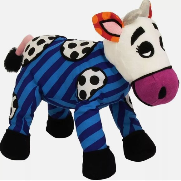 Britto Plush Mini Pop Art Stuffed Andy Cow Retired Animal PopPlush By Ernesco - Picture 2 of 5